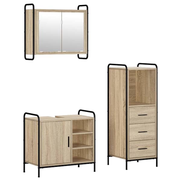 Vannitoa kapikomplekt 3 tk Sonoma tamm 40 × 36 × 109,5 cm