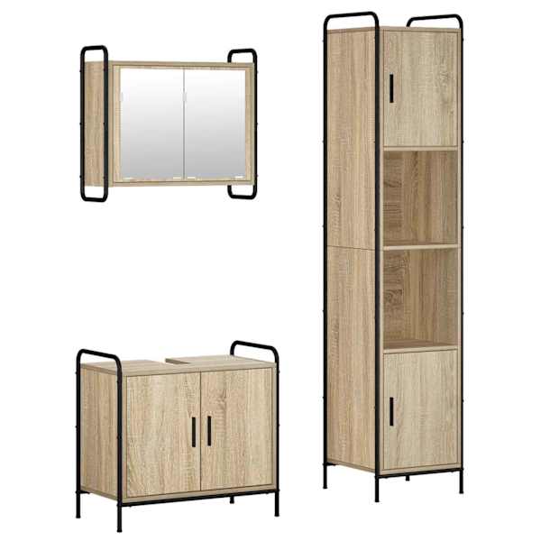 Vannitoa kapikomplekt 3 tk Sonoma tamm 40 × 36 × 181 cm