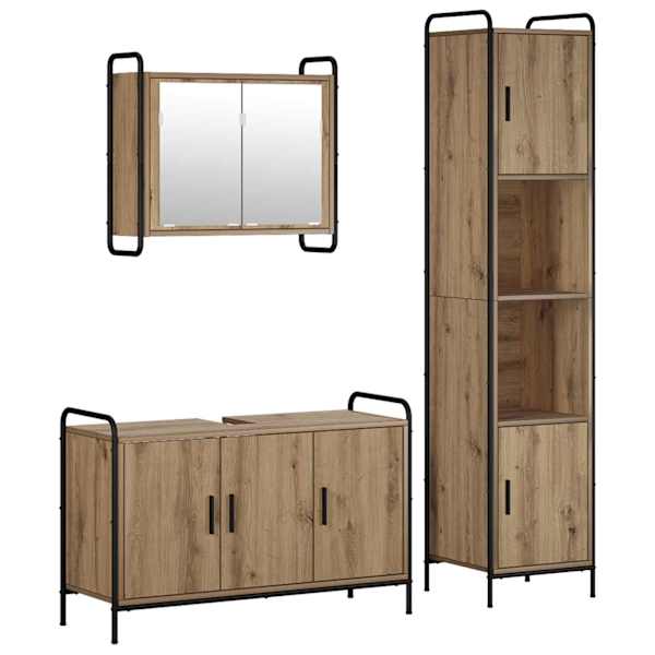 Vannitoa kapikomplekt 3 tk Artisan tamm 40 × 36 × 181 cm