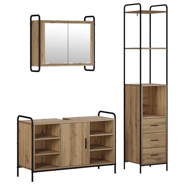 Vannitoa kapikomplekt 3 tk Artisan tamm 40 × 36 × 200,5 cm