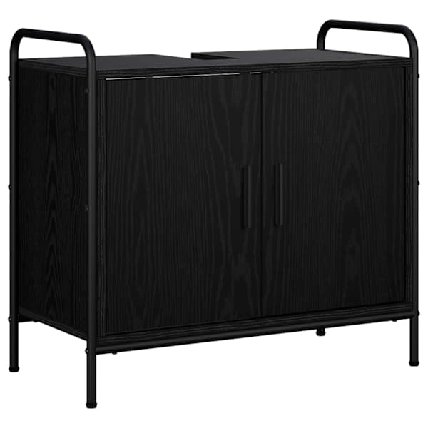Vannitoa kapikomplekt 4 tk Must tamm 40 × 36 × 181 cm Tehispuit