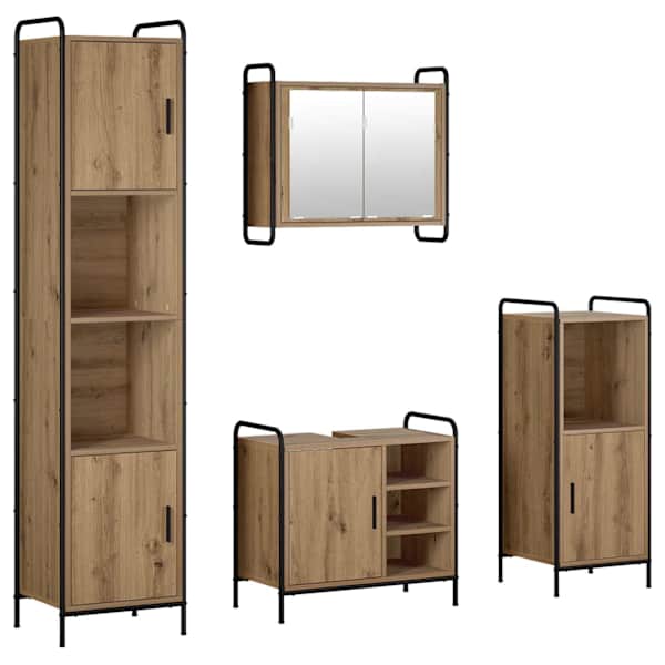 Vannitoa kapikomplekt 4 tk Artisan tamm 40 × 36 × 181 cm