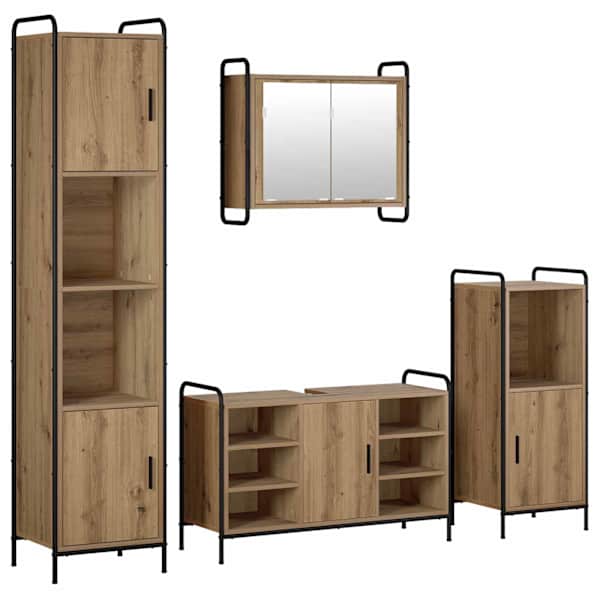 Vannitoa kapikomplekt 4 tk Artisan tamm 40 × 36 × 181 cm
