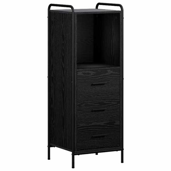 Vannitoa kapikomplekt 4 tk Must tamm 40 × 36 × 181 cm Tehispuit