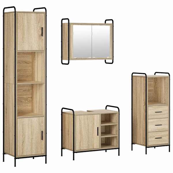 Vannitoa kapikomplekt 4 tk Sonoma tamm 40 × 36 × 181 cm