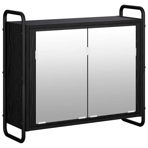 Vannitoa kapikomplekt 4 tk Must tamm 40 × 36 × 181 cm Tehispuit