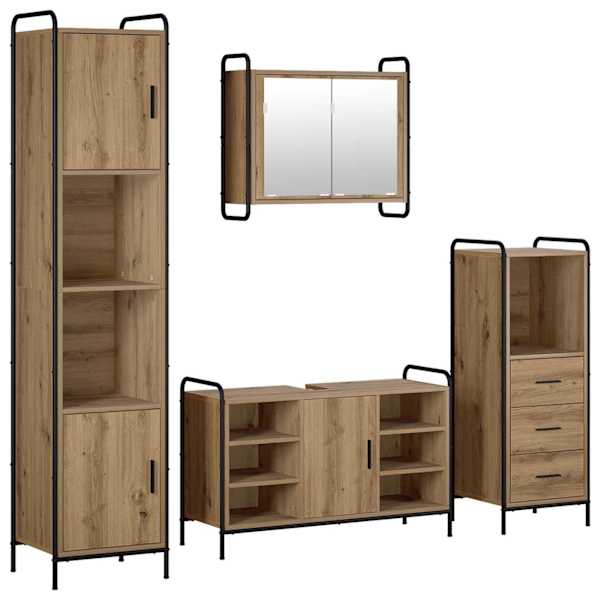 Vannitoa kapikomplekt 4 tk Artisan tamm 40 × 36 × 181 cm