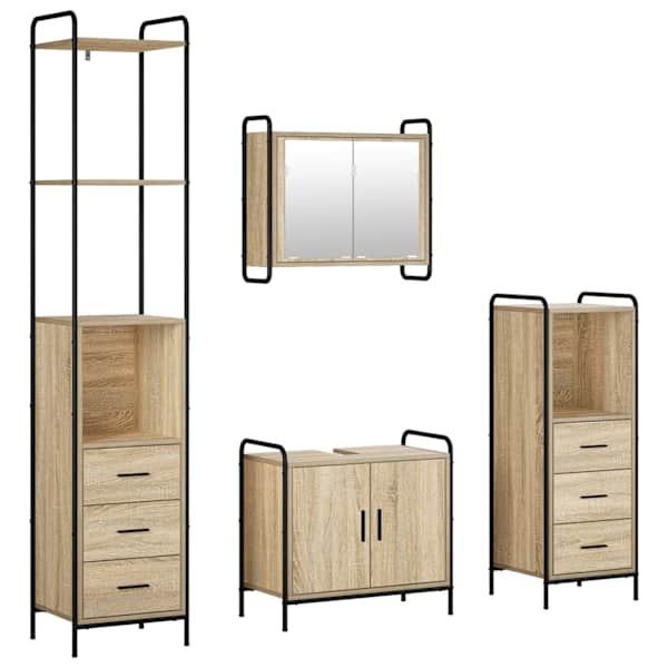 Vannitoa kapikomplekt 4 tk Sonoma tamm 40 × 36 × 200,5 cm