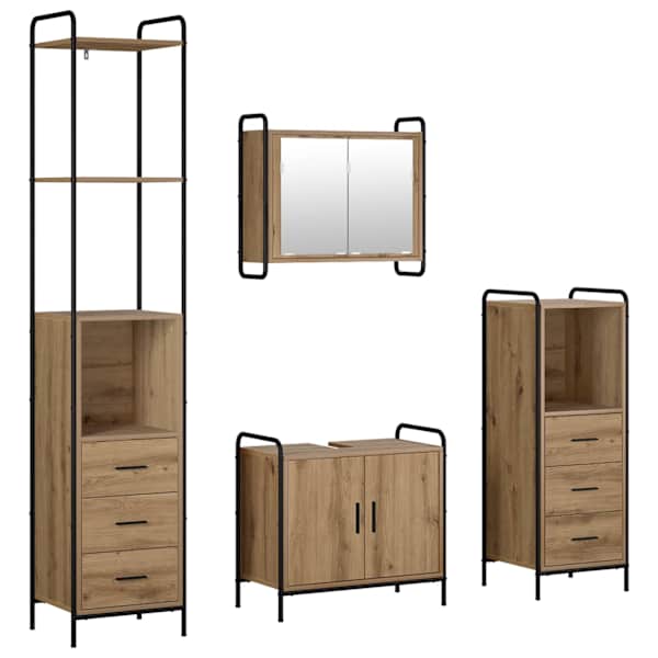 Vannitoa kapikomplekt 4 tk Artisan tamm 40 × 36 × 200,5 cm