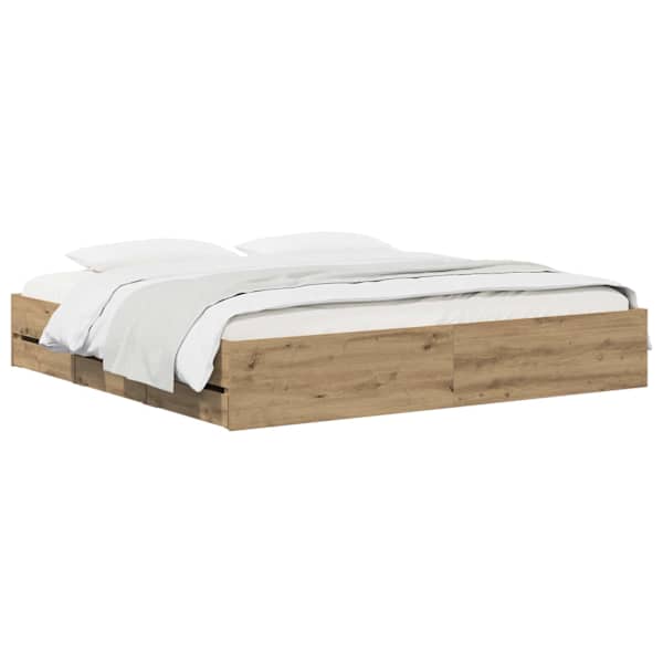 Panipaigaga voodiraam, artisan tamm, 180 × 200 cm, tehispuit — mudel 3445761