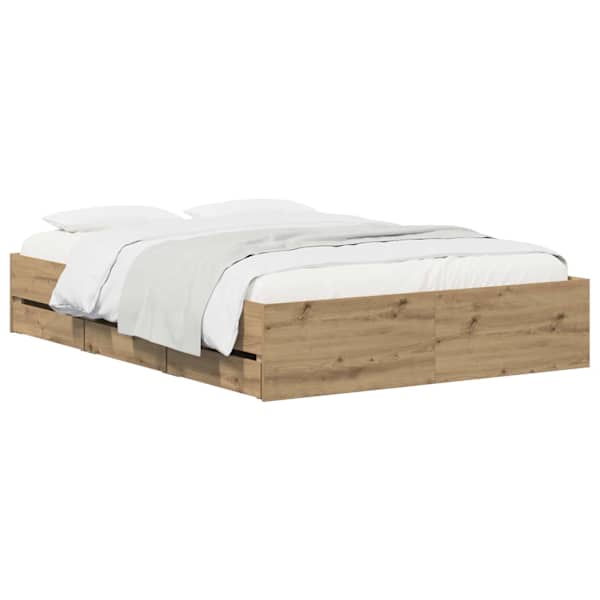 Panipaigaga voodiraam, artisan tamm, 150 × 200 cm, tehispuit — mudel 3445763