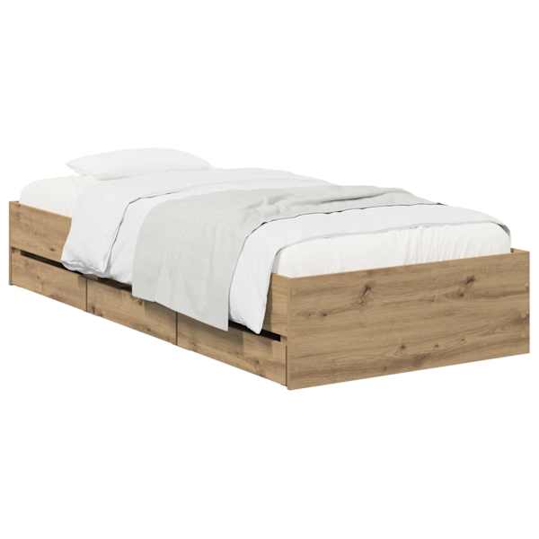Panipaigaga voodiraam, artisan tamm, 90 × 200 cm, tehispuit — mudel 3445765