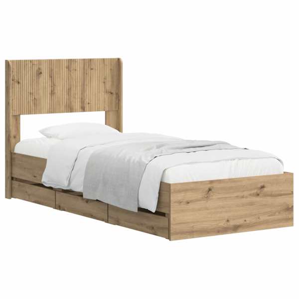 Panipaigaga voodiraam peatsiga, artisan oak, 90 × 200 cm — mudel 3445817