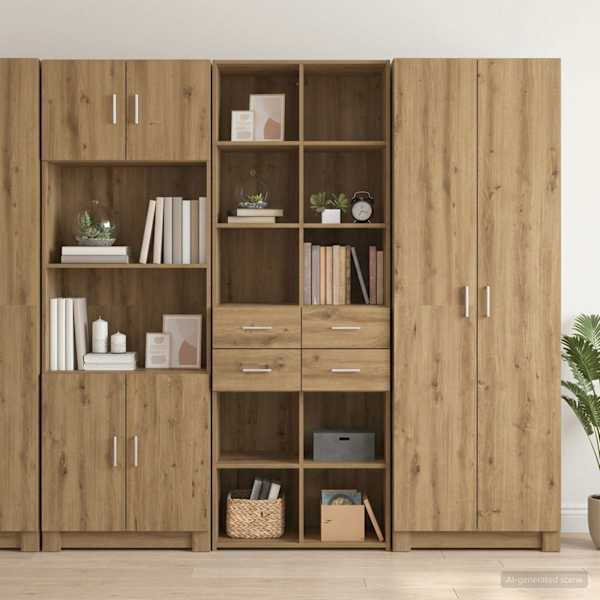 Raamatukapp Artisan tamm 30 × 42.4 × 185.2 cm Tehispuit