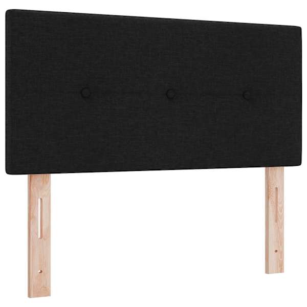 Kontinentaalvoodi koos madratsiga, must, 120 × 200 cm, kangas — mudel 3450455