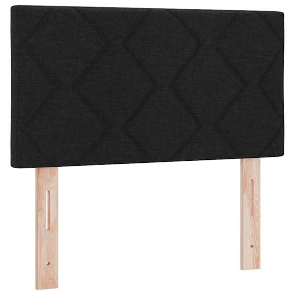 Kontinentaalvoodi koos madratsiga, must, 120 × 200 cm, kangas — mudel 3450462