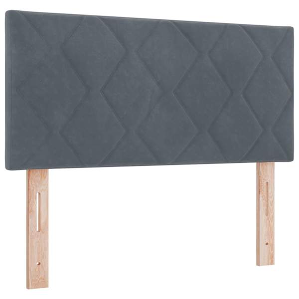 Kontinentaalvoodi koos madratsiga, tumehall, 100 × 200 cm, samet — mudel 3450663