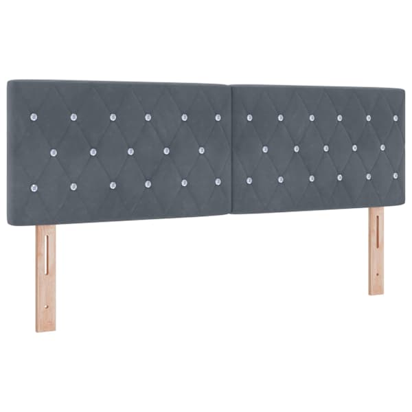 Kontinentaalvoodi koos madratsiga, tumehall, 140 × 190 cm, samet — mudel 3450705