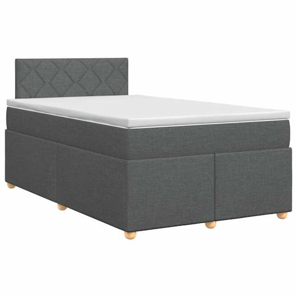 Kontinentaalvoodi koos madratsiga, tumehall, 120 × 200 cm, kangas — mudel 3450938