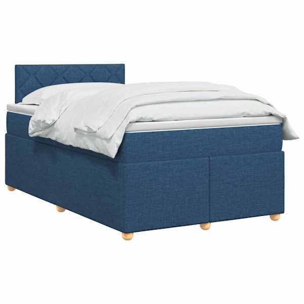 Kontinentaalvoodi koos madratsiga, sinine, 120 × 200 cm, kangas — mudel 3450943