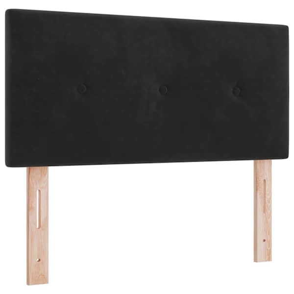 Kontinentaalvoodi koos madratsiga, must, 90 × 190 cm, samet — mudel 3451585