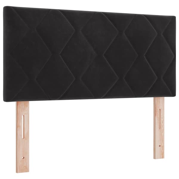 Kontinentaalvoodi koos madratsiga, must, 90 × 190 cm, samet — mudel 3451591