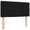 LED-valgustusega kontinentaalvoodi koos madratsiga, must, 100 × 200 cm, kangas — mudel 3452602