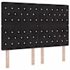 LED-valgustusega kontinentaalvoodi koos madratsiga, must, 140 × 190 cm, samet — mudel 3455098