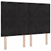 LED-valgustusega kontinentaalvoodi koos madratsiga, must, 160 × 200 cm, samet — mudel 3455146