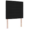 LED-valgustusega kontinentaalvoodi koos madratsiga, must, 90 × 190 cm, kangas — mudel 3455233