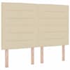 LED-valgustusega kontinentaalvoodi koos madratsiga, kreemjasvalge, 140 × 190 cm, kangas — mudel 3455341