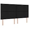 LED-valgustusega voodiraam peatsiga koos madratsiga, must, 160 × 200 cm, kangas — mudel 3455649