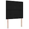LED-valgustusega voodiraam peatsiga koos madratsiga, must, 90 × 190 cm, kangas — mudel 3455750