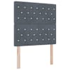 LED-valgustusega voodiraam peatsiga koos madratsiga, tumehall, 120 × 200 cm, samet — mudel 3456042