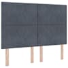 LED-valgustusega voodiraam peatsiga koos madratsiga, tumehall, 140 × 190 cm, samet — mudel 3456072