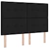 LED-valgustusega voodiraam peatsiga koos madratsiga, must, 160 × 200 cm, samet — mudel 3456103
