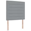 LED-valgustusega voodiraam peatsiga koos madratsiga, helehall, 90 × 190 cm, kangas — mudel 3456149