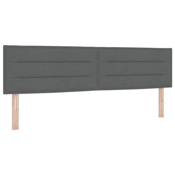 Voodiraam peatsiga koos madratsiga, tumehall, 180 × 200 cm, kangas — mudel 3456262