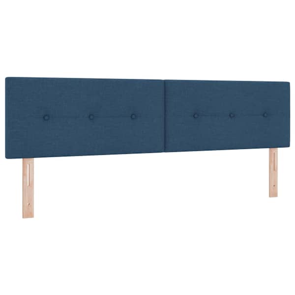 Voodiraam peatsiga koos madratsiga, sinine, 180 × 200 cm, kangas — mudel 3456350
