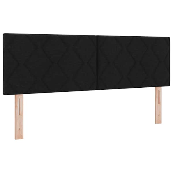 Voodiraam peatsiga koos madratsiga, must, 160 × 200 cm, kangas — mudel 3456422