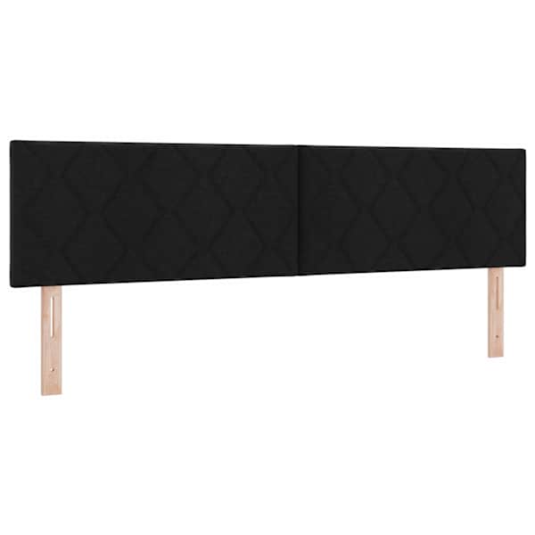 Voodiraam peatsiga koos madratsiga, must, 180 × 200 cm, kangas — mudel 3456429