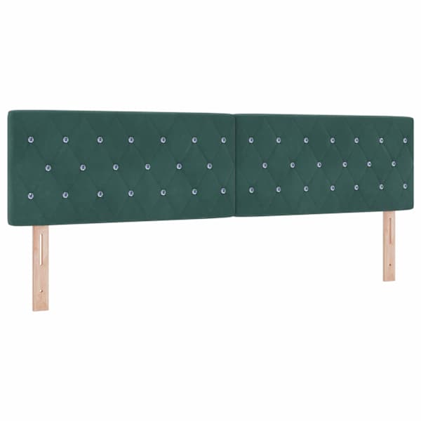 Voodiraam peatsiga koos madratsiga, tumeroheline, 180 × 200 cm, samet — mudel 3456504