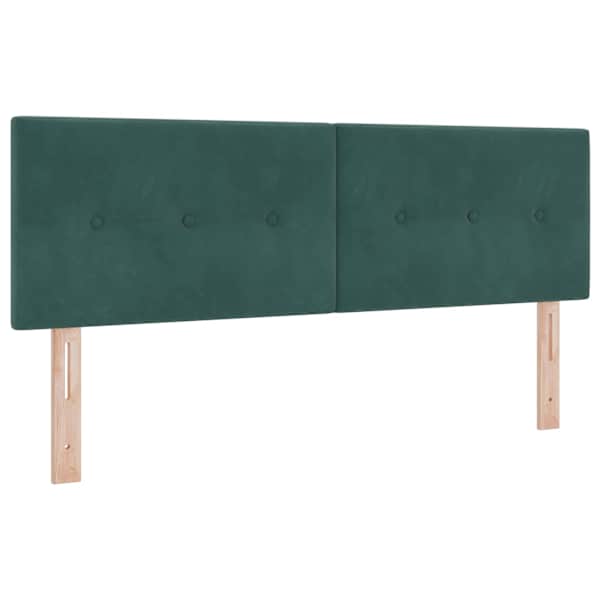 Voodiraam peatsiga koos madratsiga, tumeroheline, 140 × 200 cm, samet — mudel 3456564