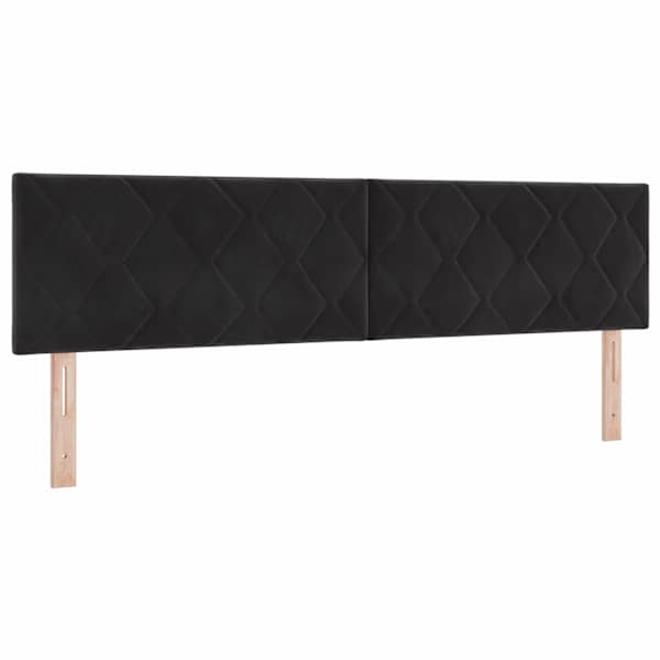Voodiraam peatsiga koos madratsiga, must, 180 × 200 cm, samet — mudel 3456647