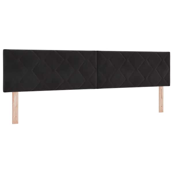Voodiraam peatsiga koos madratsiga, must, 200 × 200 cm, samet — mudel 3456653