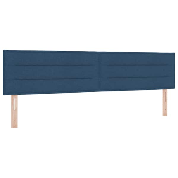 Voodiraam peatsiga koos 2 madratsiga, 2 voodiraami, sinine, 200 × 200 cm, kangas — mudel 3456683