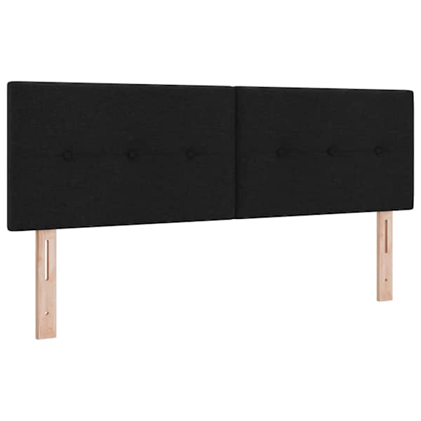 Voodiraam peatsiga koos 2 madratsiga, 2 voodiraami, must, 160 × 200 cm, kangas