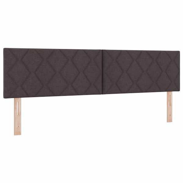Voodiraam peatsiga koos 2 madratsiga, 2 voodiraami, tumepruun, 180 × 200 cm, kangas