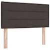 LED-valgustusega voodiraam peatsiga koos madratsiga, tumepruun, 90 × 200 cm — mudel 3456797