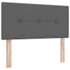 LED-valgustusega voodiraam peatsiga koos madratsiga, tumehall, 90 × 190 cm — mudel 3456871